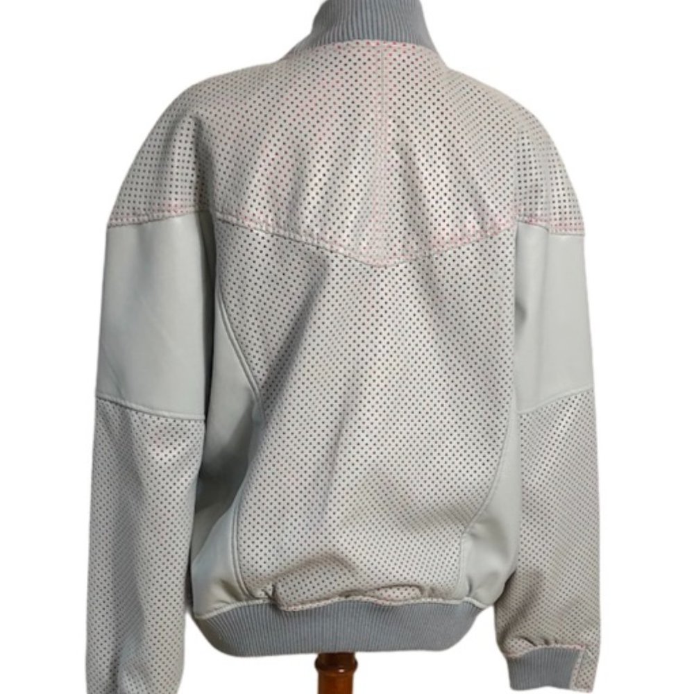 TopShop Blue Faux Leather Bomber Jacket NWT - Picture 2 of 6